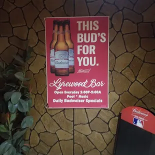 this bud's for you sign