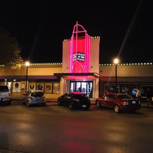Lyric Theatre of OKC:  Outside Sign Lit Up Looks Cool @ Night (12 Apr 2019)