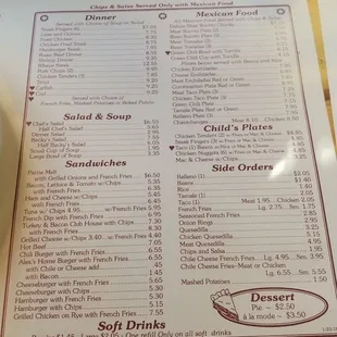 the menu