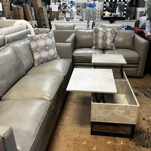 Two piece leather set