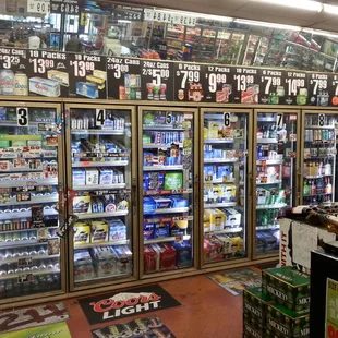 a display of bottles