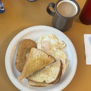 2 egg basic plate with potato patty