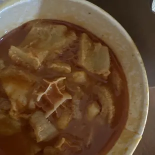 The menudo in a cup