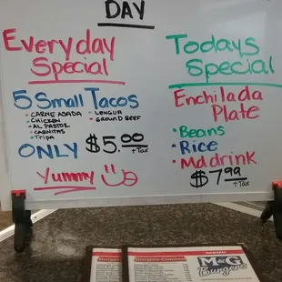 Daily specials