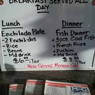 Daily specials