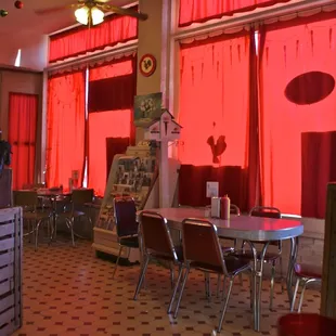 Interior looking towards the front of the building.