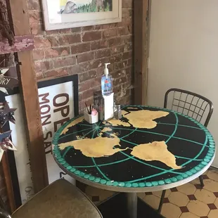 a map of the world on a table