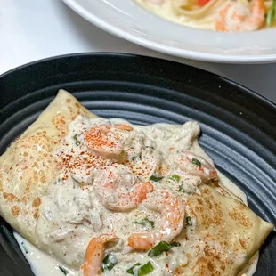 Spicy Shrimp and Crab Crepe (100/10) (more on IG REEL @melshealthybowl)