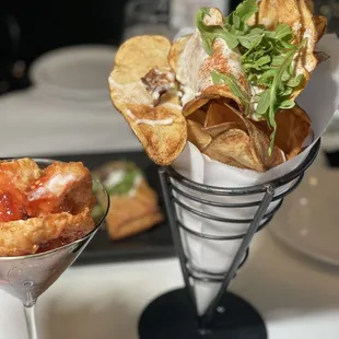 Crisp Shaved Potatoes (free when you check in on yelp). Ask the server if it's still happening.