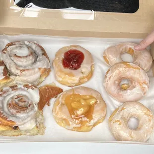 Baked Cinnamon Roll Fruit Filled Glazed Donut