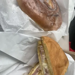 Started with #1 breakfast sandwiche but their Cinnamon Rolls looked so good!