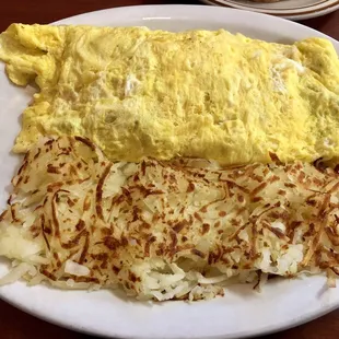 Western omelette with hash browns