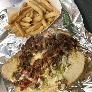 Philly cheese steak sandwich