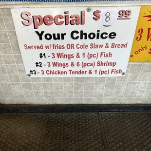 a sign for special your choice