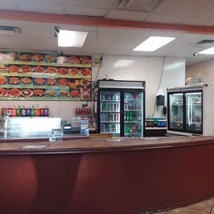 the inside of a restaurant