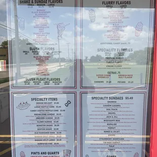 menus and prices