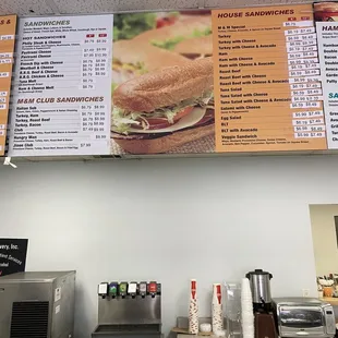 Sandwich menu