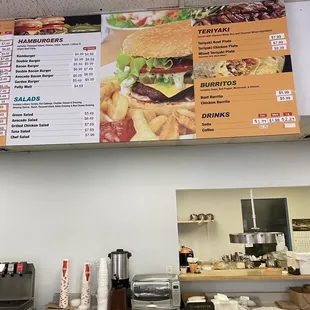 Burger/Salad/Bowl menu