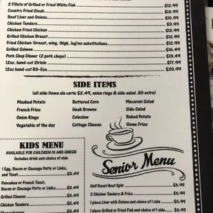 Latest menu
