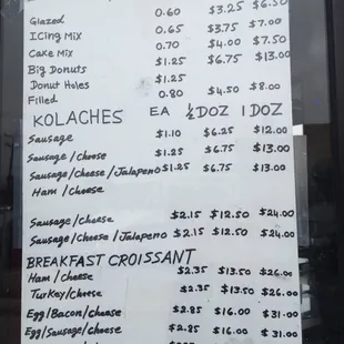Drive-thru window menu