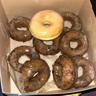 Blueberries donut and glazed donut