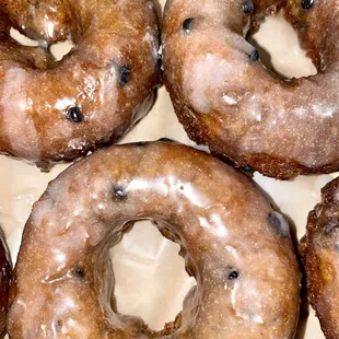 Blueberry donuts $2.25/ea - yum! These were hot &amp; so crunchy. That wait line though...MUST have patience... :)