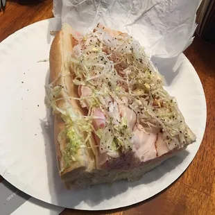 1/2 Turkey ham swiss hoagie.  very delicious.