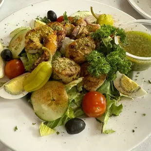 Scallops and prawns salad with a cilantro dressing! Not on the menu, but a special last night.