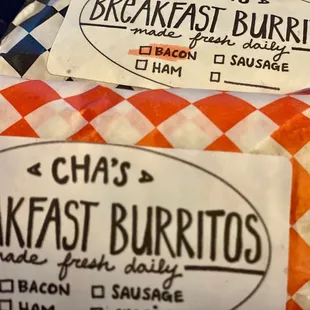 Bacon and Chorizo Breakfast Burritos