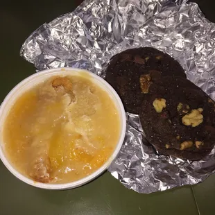 Tasty Peach Cobbler and Chocolate Walnut Cookies