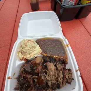 Brisket, potato salad and baked beans!