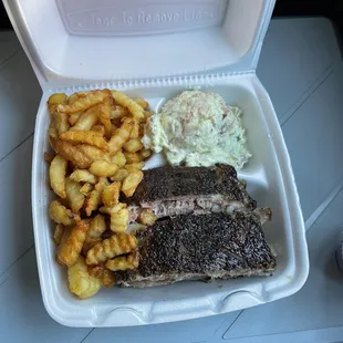 RIBS , Potato Salad, Fries Yummy ‼