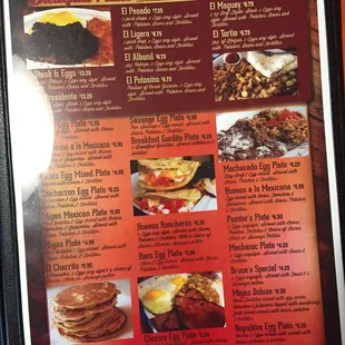 Breakfast menu