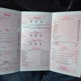 Inside of Menu