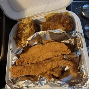This was the catfish (swai) and the dressing with gravy.