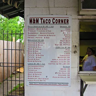 menu