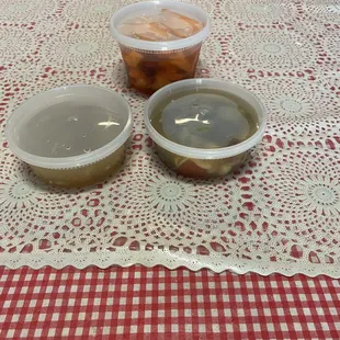 Pickled mango, pinapaitan and chicken papaya (Minus the chicken at my request).