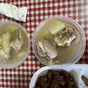 Chicken papaya soup &amp; Pig feet soup