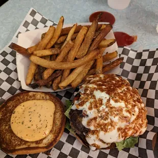 Swiss mushroom and fries