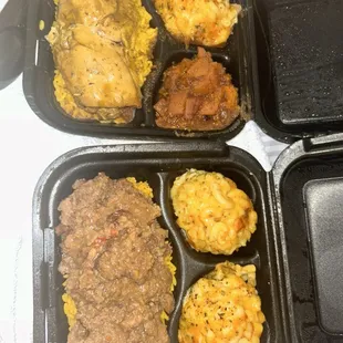Meatloaf Garlic Roasted Chicken  Got damn Candie Yams 7 Cheese Mac N Cheese