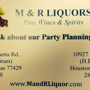 business card for wineries and spirits