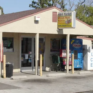 store front and side of building