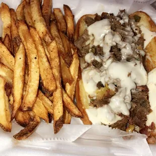 M&amp;S Philly Cheesesteak with fresh cut fries