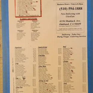 Menu as off 11/15/2022