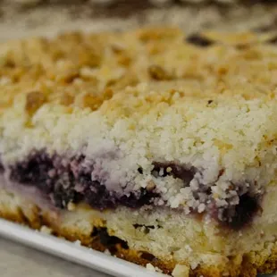 Cherry cheese crumb cake baked fresh at M&amp;W European Deli. Perfect treat with coffee or tea.