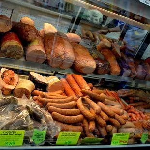 Here is a part of our display of fresh deli meats and sausages.