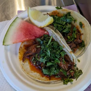 Mouth watering birrea taco's. So  delicious from M&amp;Y Boorrito the best.