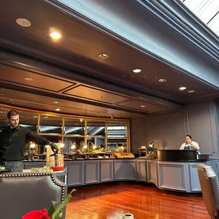 a man in a restaurant setting