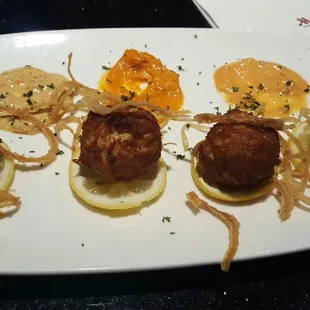 Crab ball appetizer, pricey but worth it!