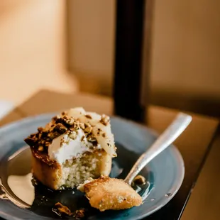 a piece of cake on a plate